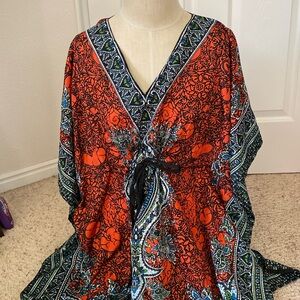 Orange and blue large tunic style shirt/dress.